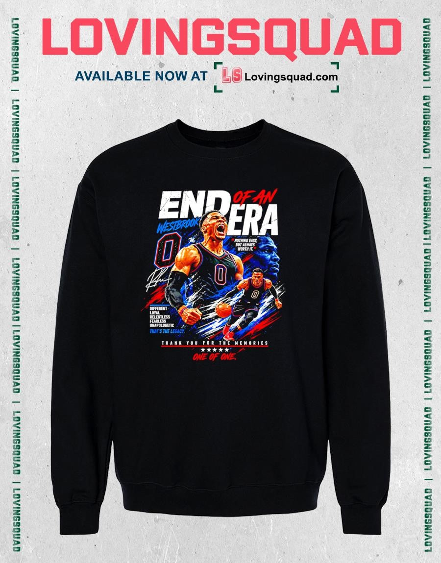 Russell Westbrook End of an Era Thank You For The Memories Basketball T-Shirt