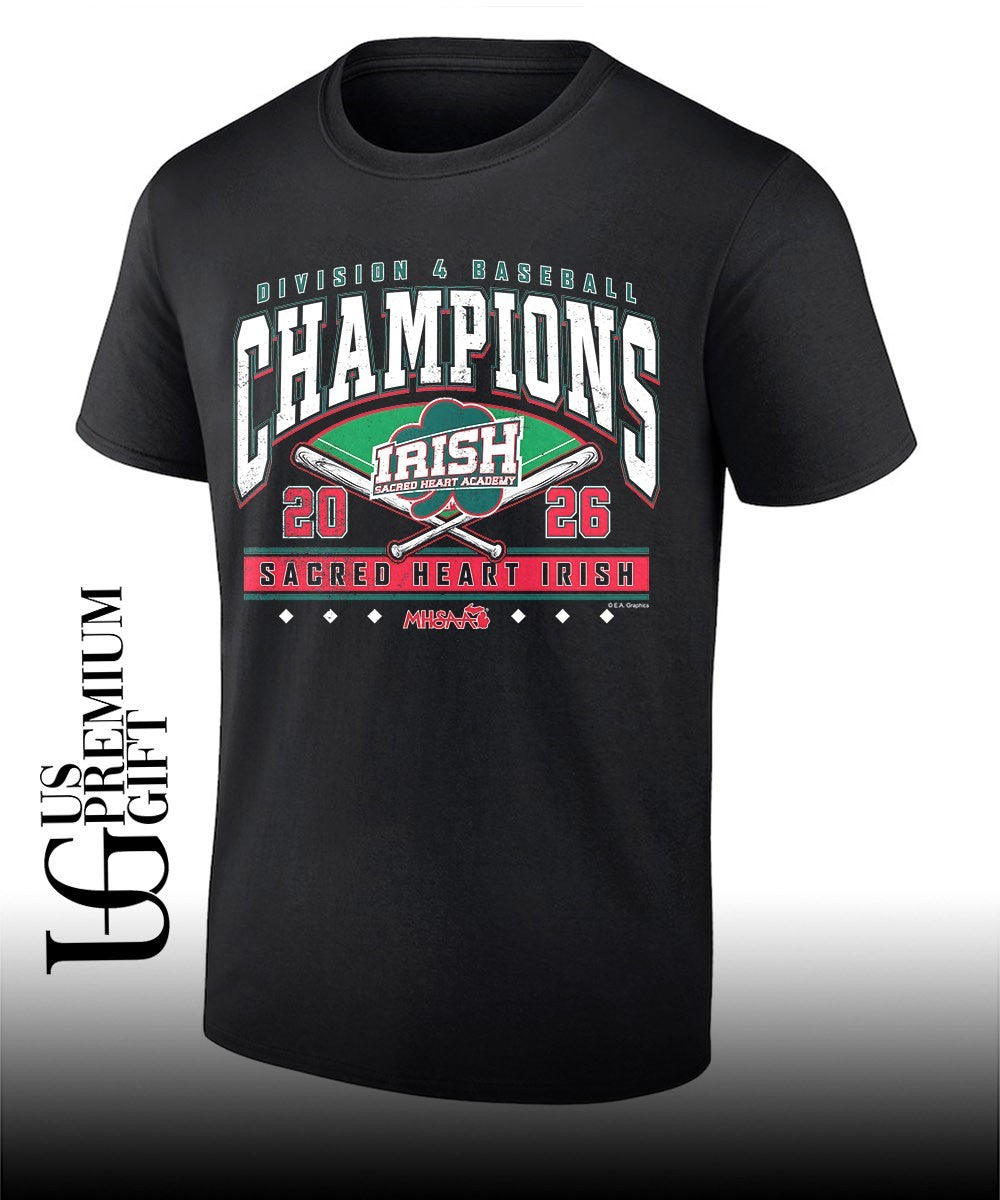 Sacred Heart Irish MHSAA Baseball D4 Champions 2026 shirt