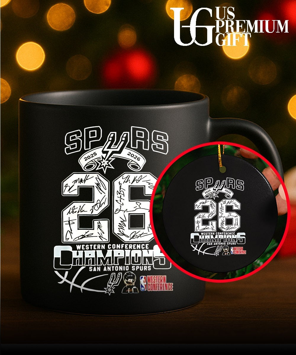 San Antonio Spurs 2025-2026 Western Conference Champions signature shirt