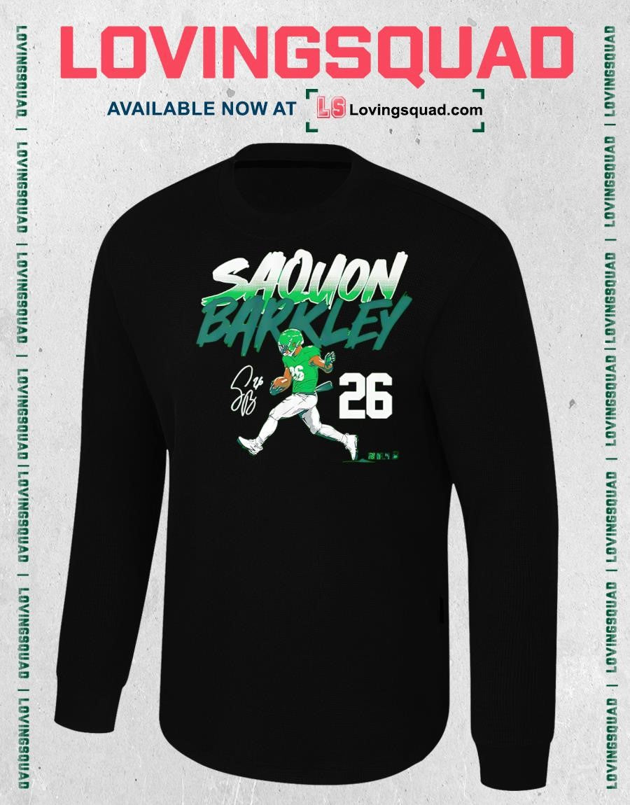 Saquon Barkley Name & Number Pose Signature T-Shirt
