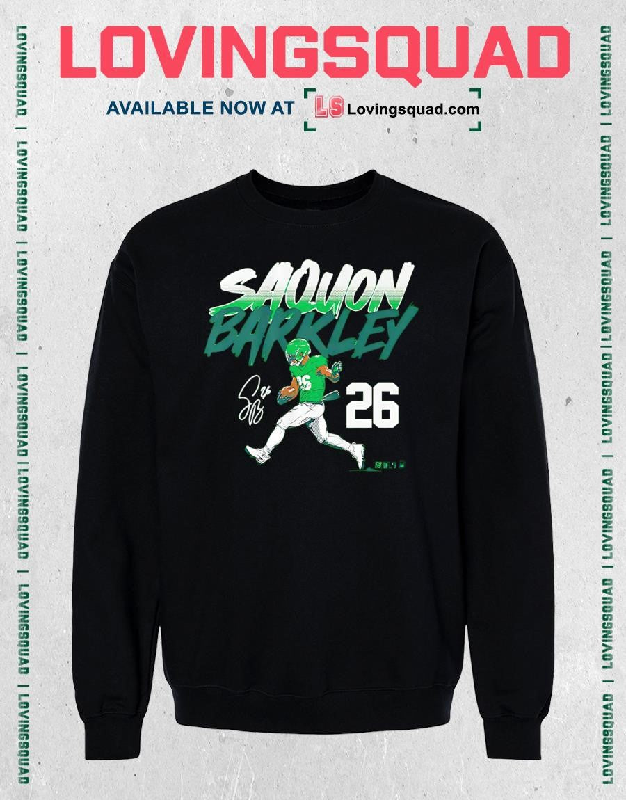 Saquon Barkley Name & Number Pose Signature T-Shirt