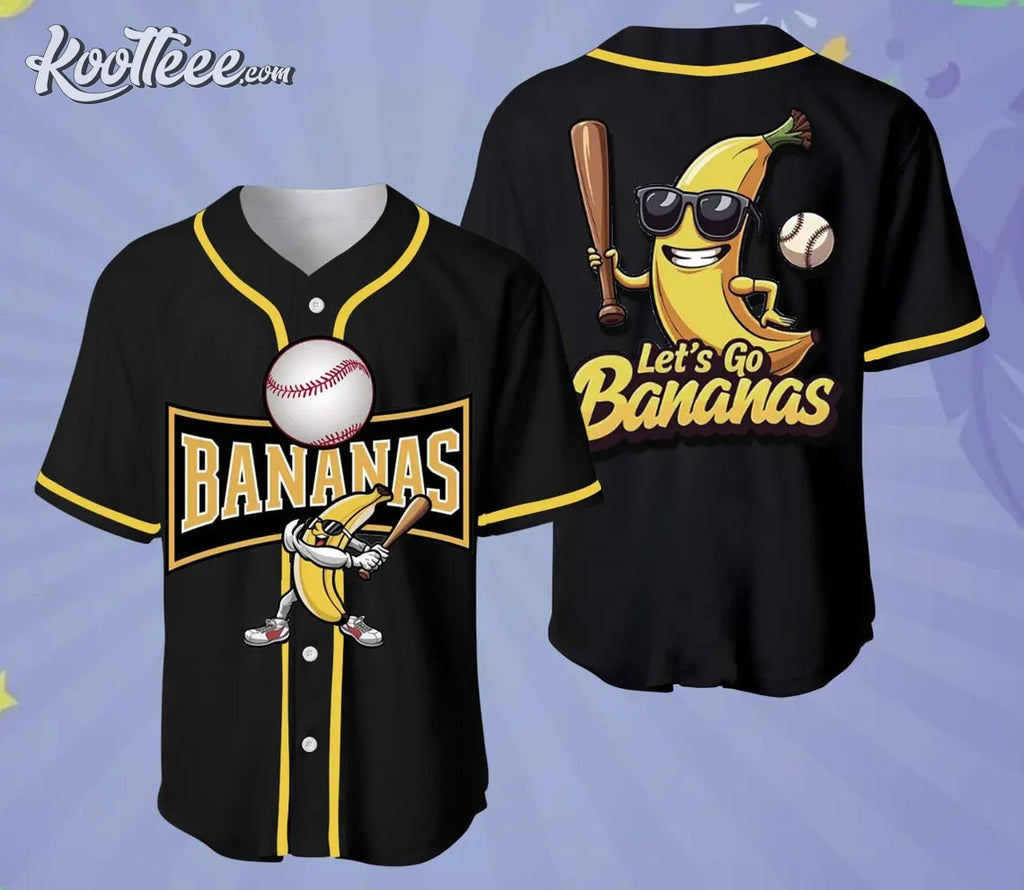 Savannah Bananas Let’s Go Bananas Black Baseball Jersey