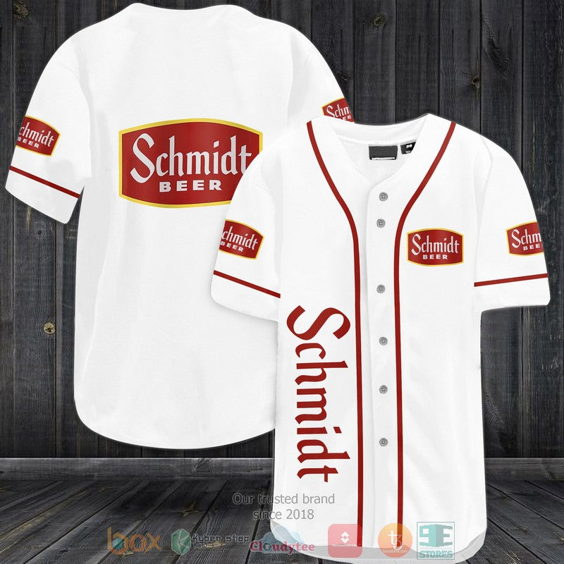 Schmidt Beer white Baseball shirt