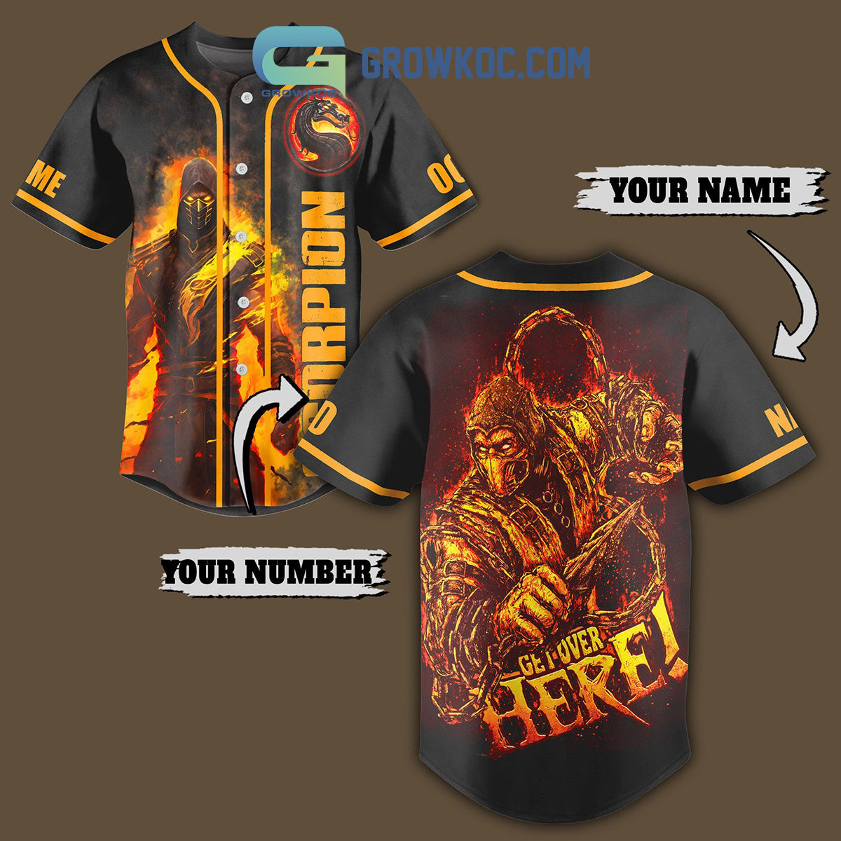 Scorpion Get Over Here Personalized Baseball Jersey
