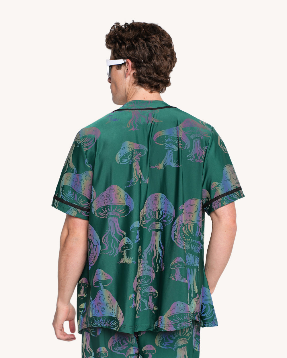 Secret of Life Mushroom Green Rainbow Reflective Baseball Jersey