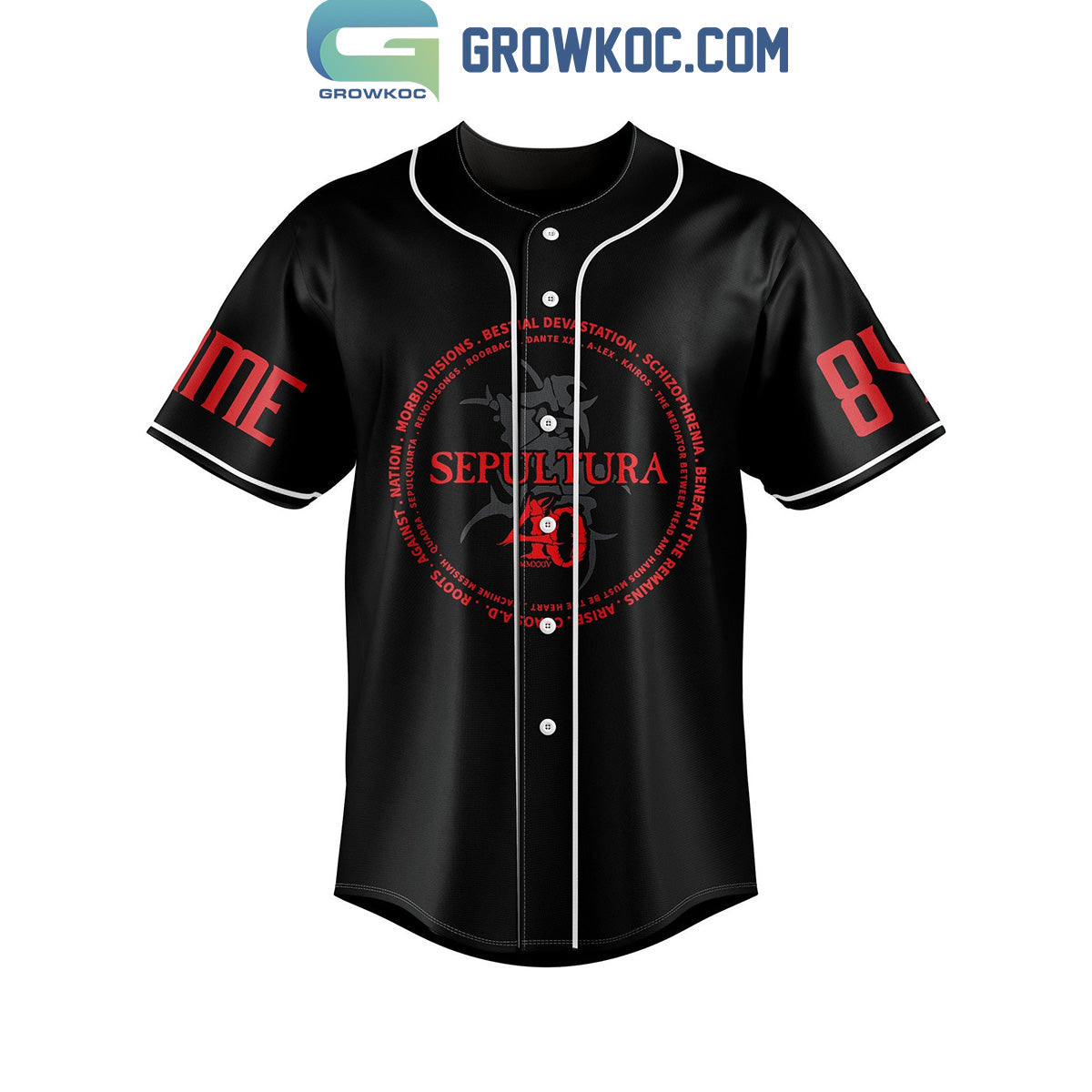 Sepultura 40 Years Morbid Visions Personalized Baseball Jersey