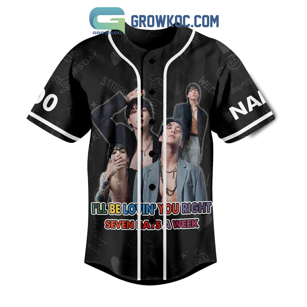 Seven By Jung Kook I’ll Be Lovin’ You Right Seven Days A Week Personalized Baseball Jersey