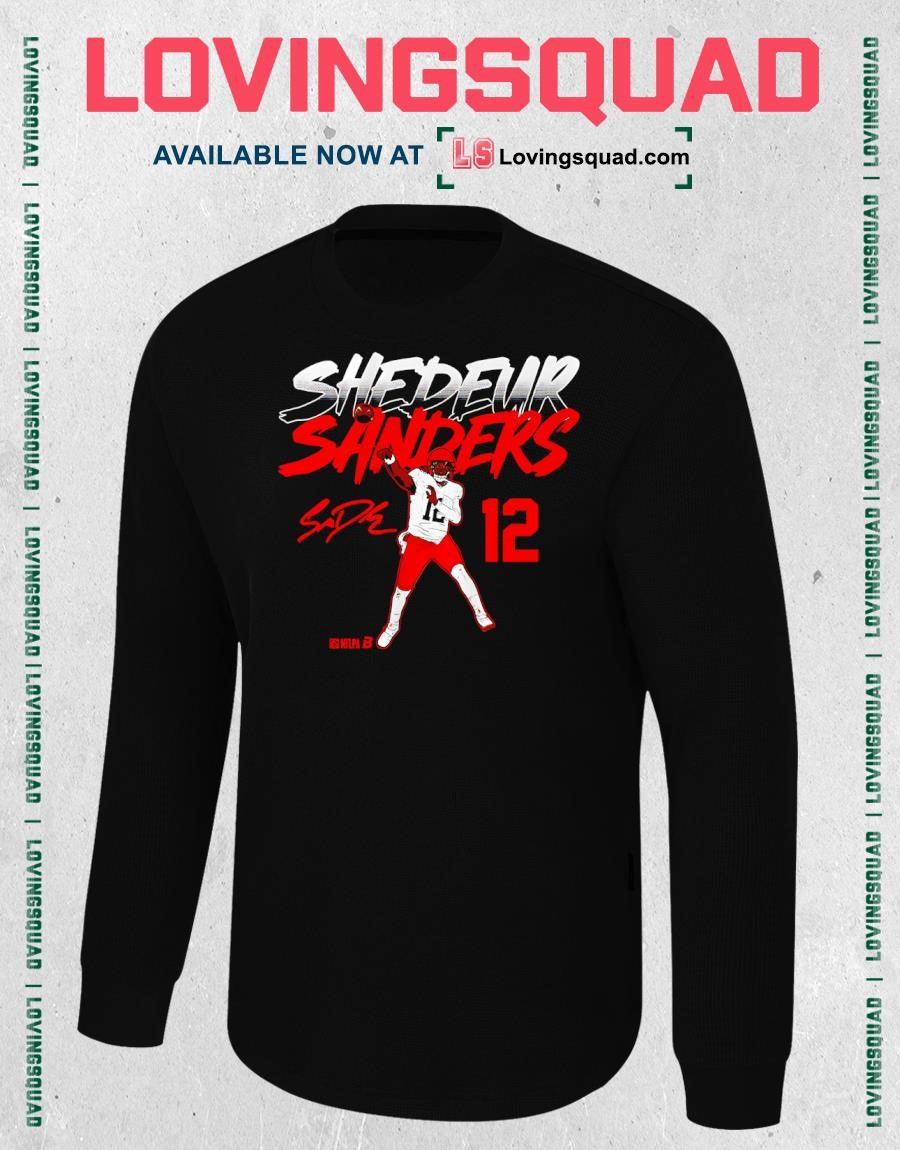 Shedeur Sanders Name & Number Pose Signature T-Shirt