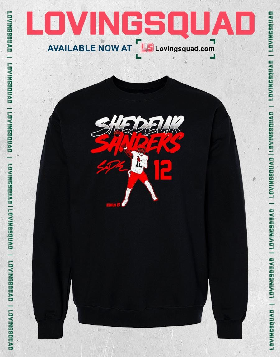 Shedeur Sanders Name & Number Pose Signature T-Shirt
