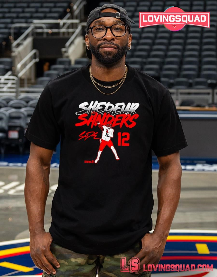 Shedeur Sanders Name & Number Pose Signature T-Shirt