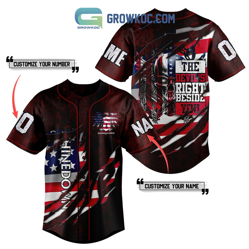 Shinedown The Devil’s Right Beside You Red Personalized Baseball Jersey