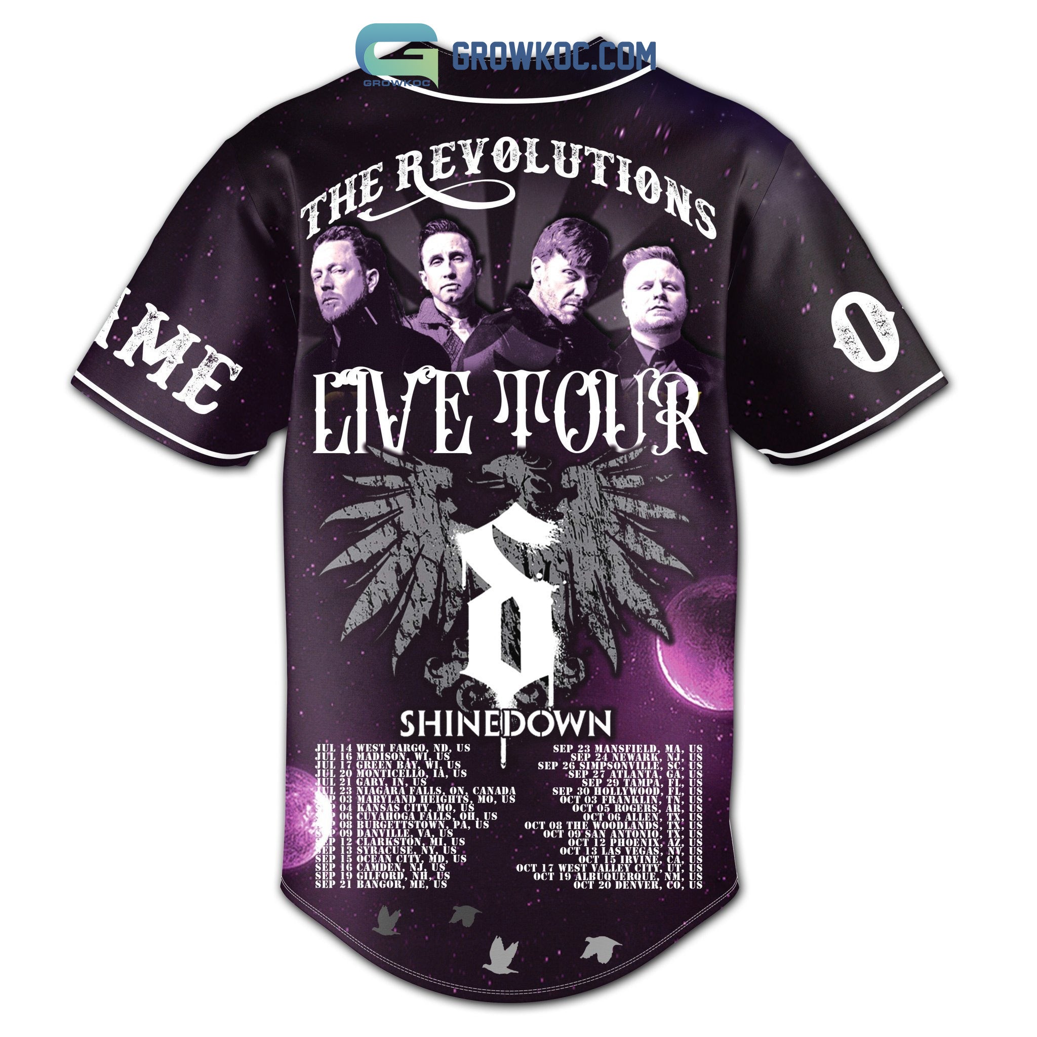Shinedown The Revolutions Live Tour Personalized Baseball Jersey