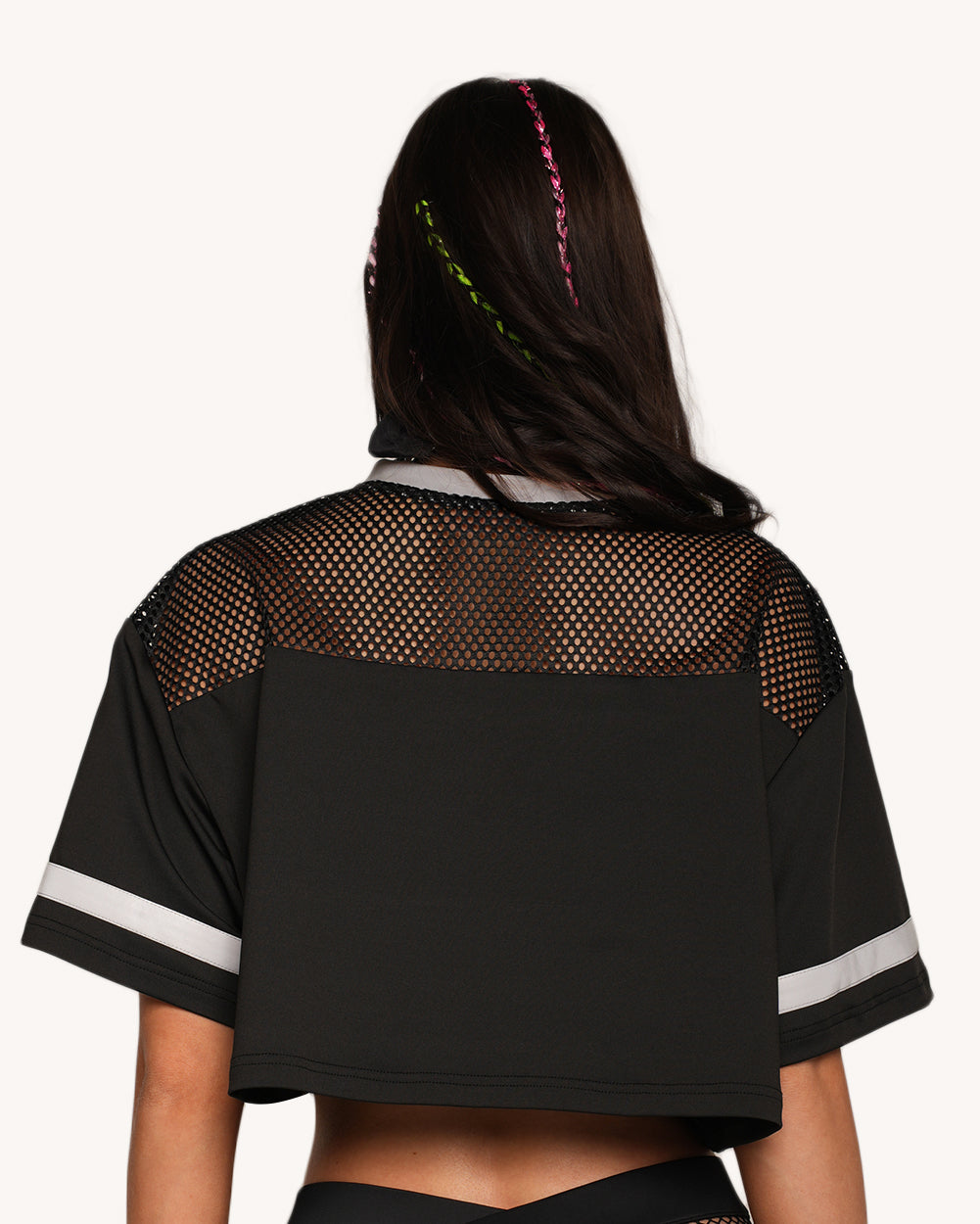 Silver Reflective Happy Hour Cropped Football Jersey