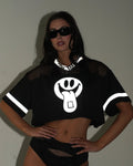 Silver Reflective Happy Hour Cropped Football Jersey