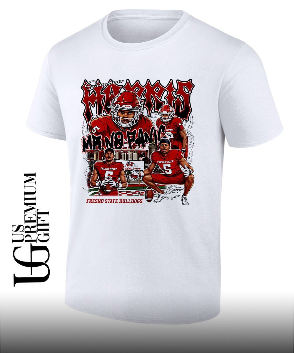 Simeon Harris Fresno State Bulldogs Mr No Panic graphic shirt