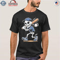 Skeleton Baseball Halloween Costume Boys Men Funny Sport Shirt