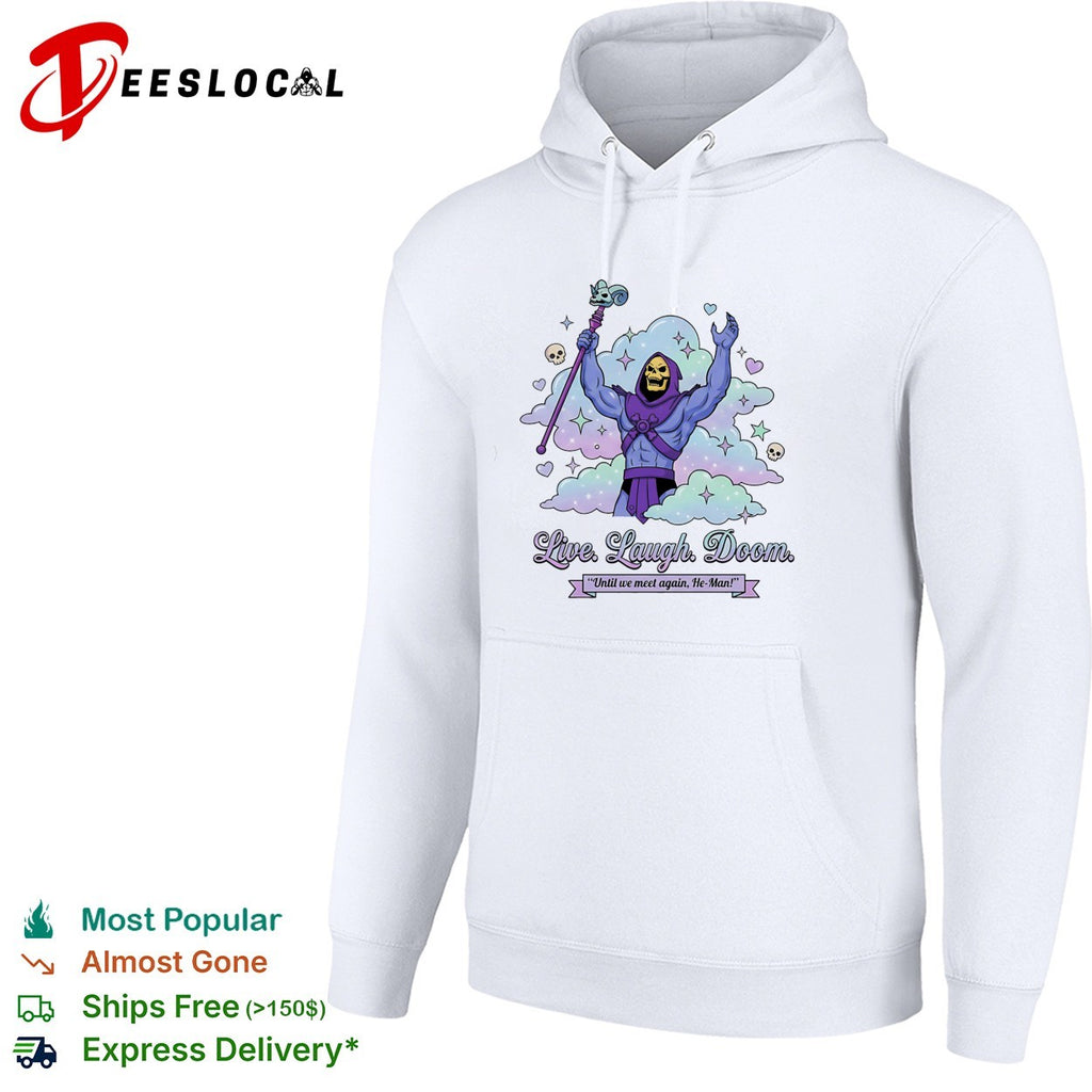 Skeletor raising staff live laugh doom He Man shirt