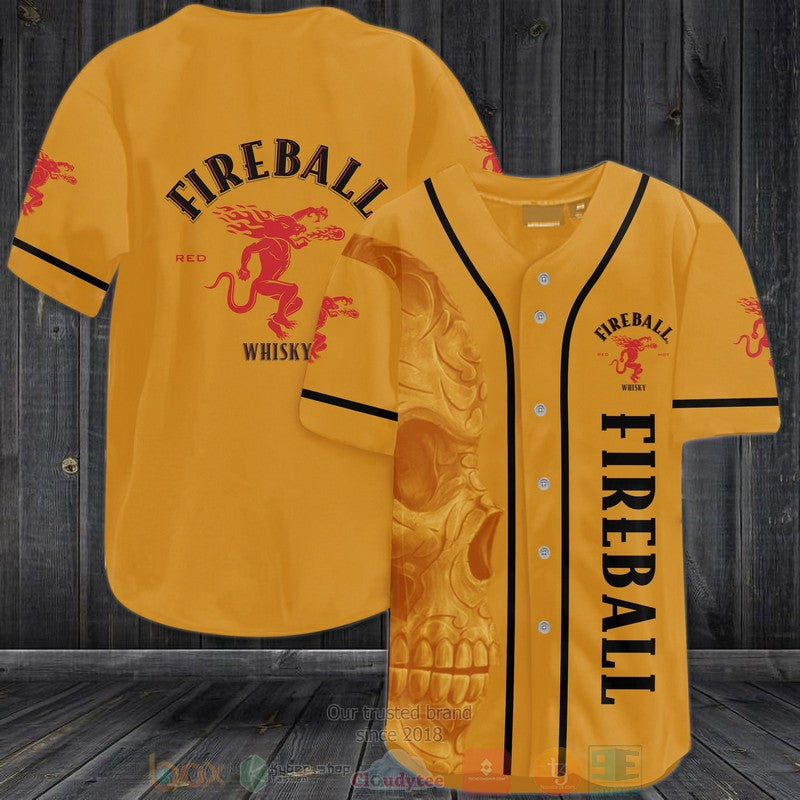 Skull Fireball Whisky Baseball shirt