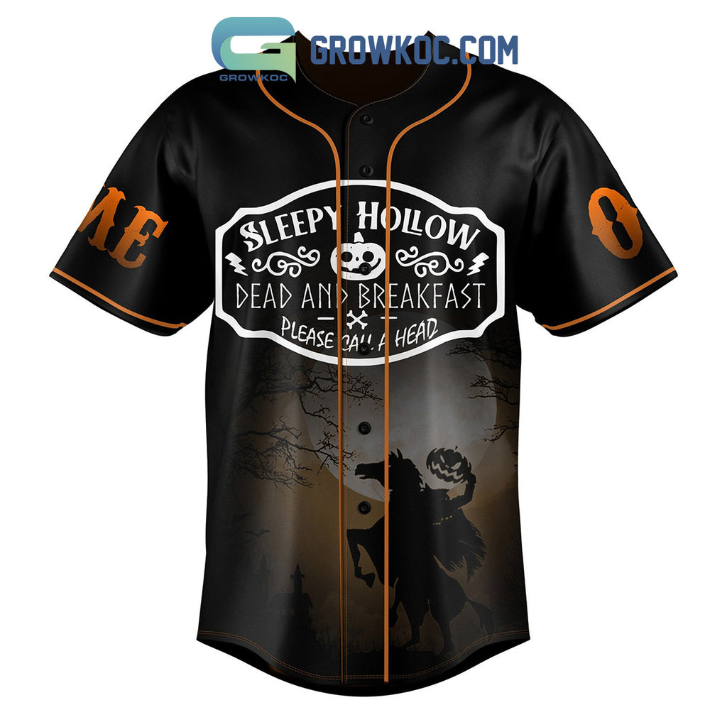Sleepy Hollow Dead and Breakfast EST 1869 The Place To Rest A Weary Head Personalized Baseball Jersey