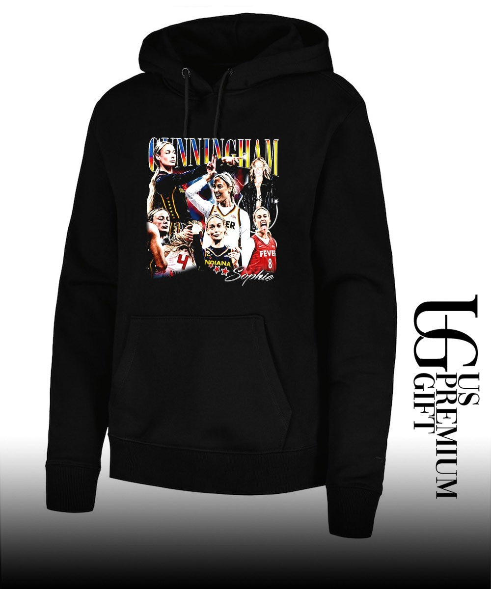 Sophie Cunningham pointing Indiana Fever WNBA signature graphic shirt