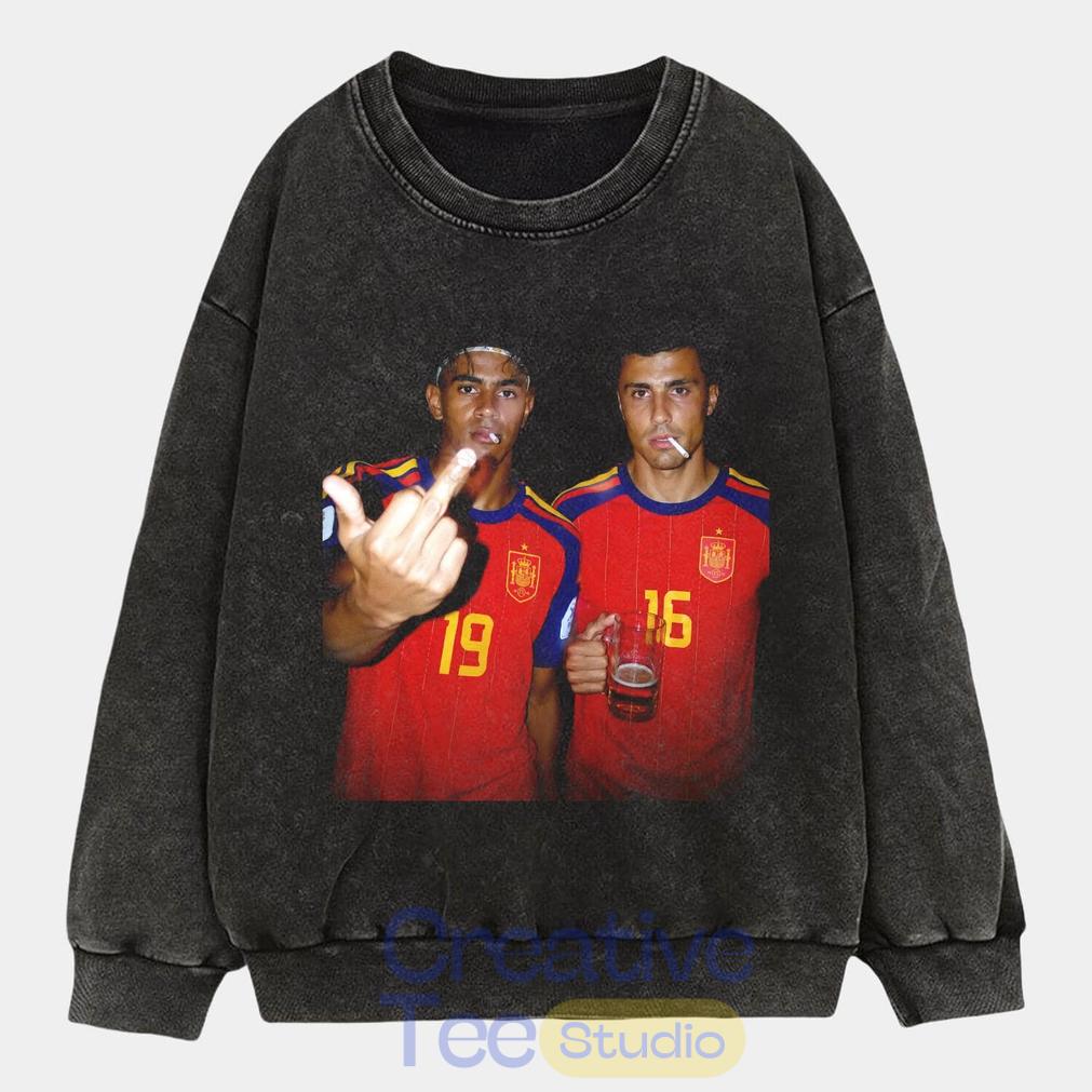 Spain Football Rodri x Lamal Drunk Middle Finger T-Shirt