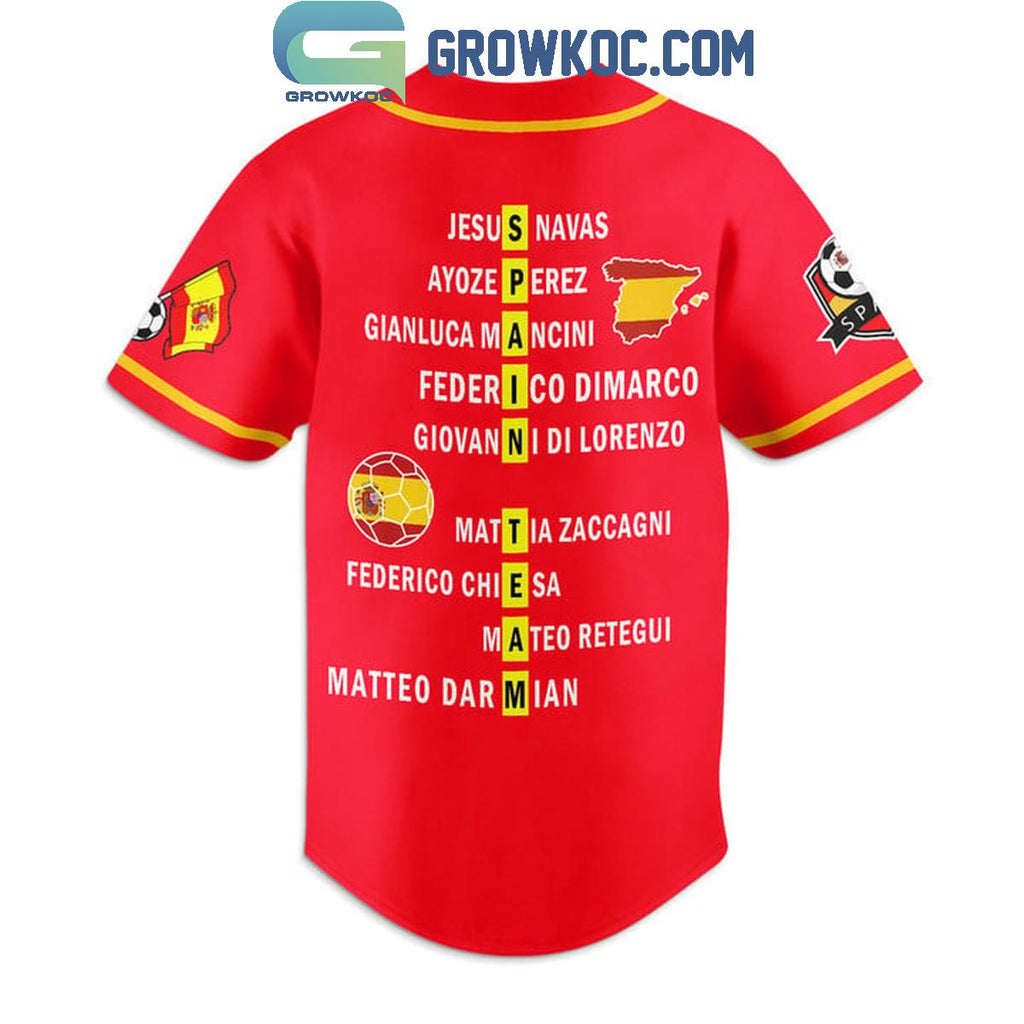 Spain Team European Football Championship UEFA EURO 2024 Personalized Baseball Jersey