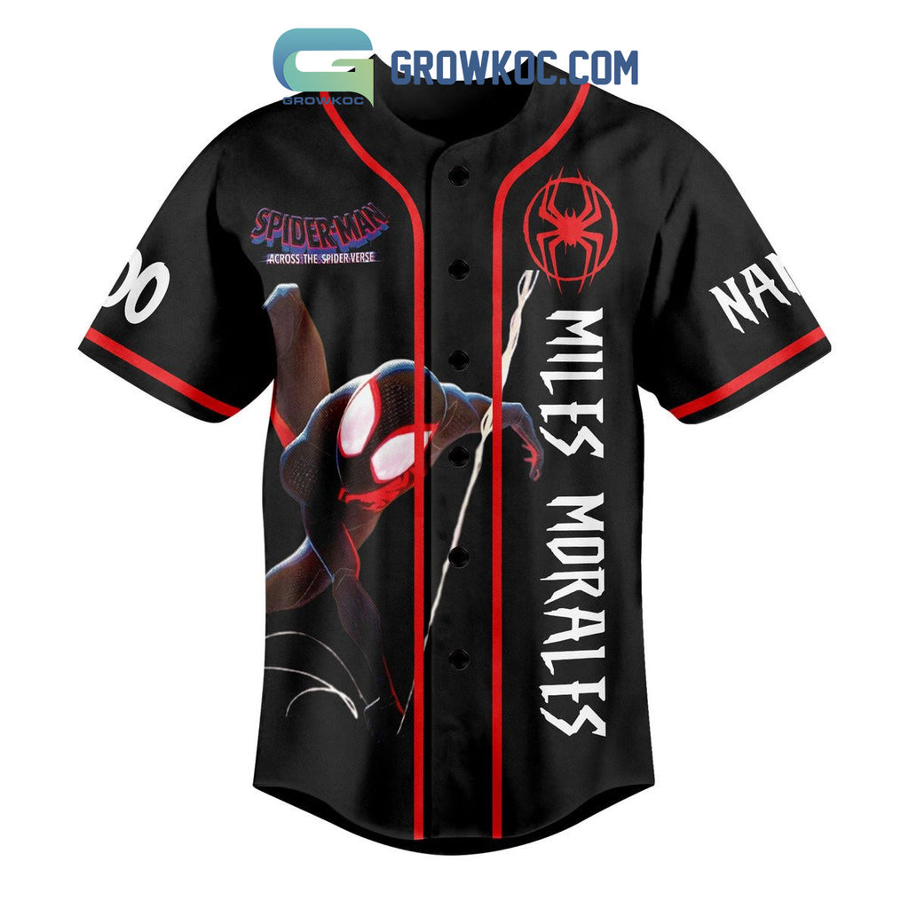 Spiderman Miles Morales Personalized Baseball Jersey