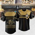 Stanley Cup 2023 Vegas Golden Knights Champions Black Gold Baseball Jersey