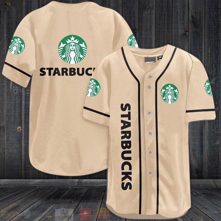 FASHION Starbucks Baseball Jerseys Botton Shirt
