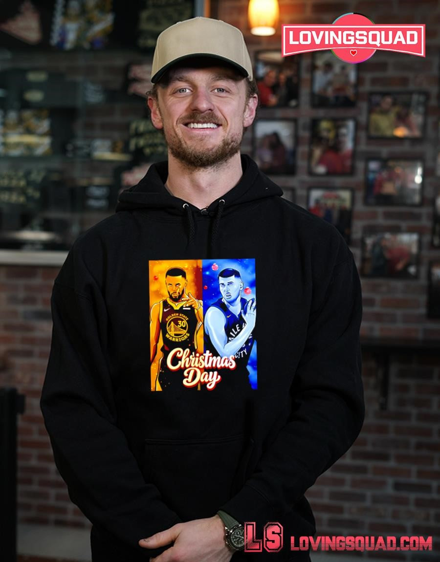 Stephen Curry Golden State Warriors vs Denver Nuggets Jokic Christmas Day T-Shirt
