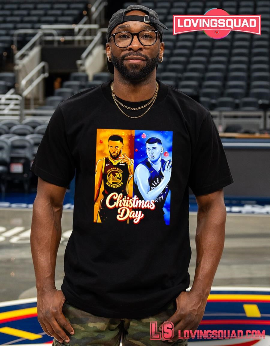 Stephen Curry Golden State Warriors vs Denver Nuggets Jokic Christmas Day T-Shirt