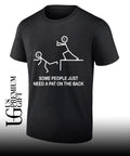 Stick figures push person off cliff some people just need a pat on the back shirt