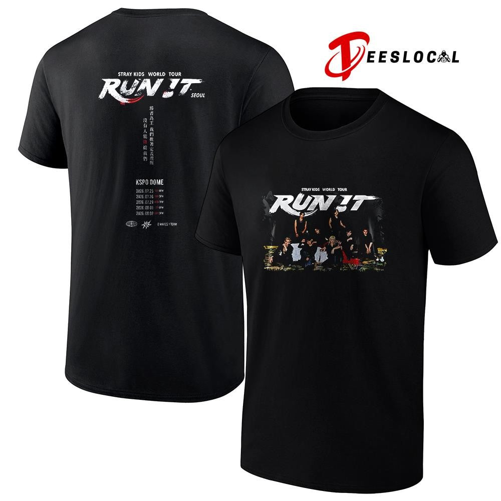 Stray Kid run it dates graphic shirt