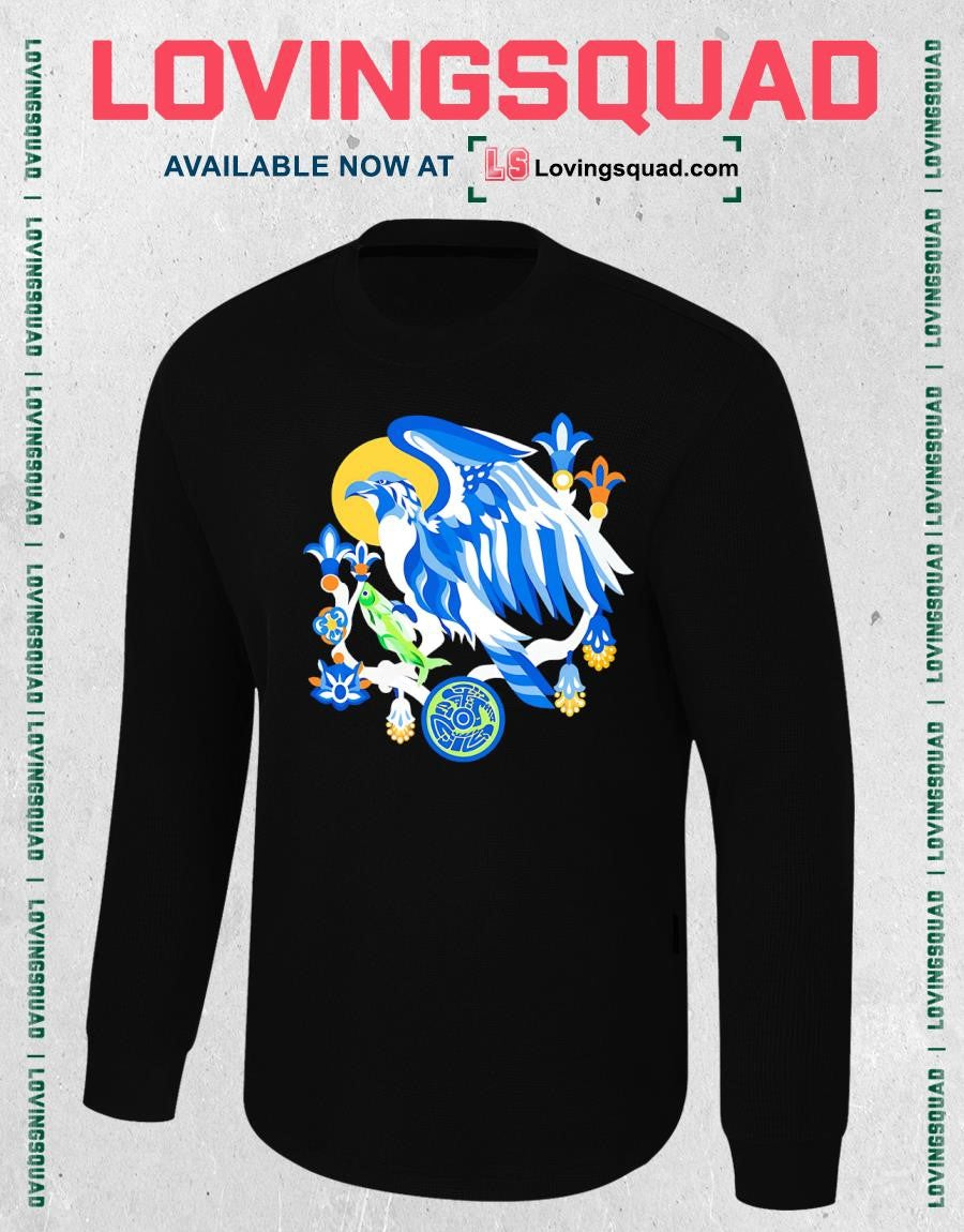 Stylized Eagle with Fish and Floral Elements T-shirt