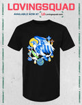 Stylized Eagle with Fish and Floral Elements T-shirt