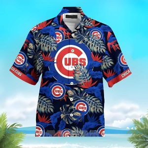Summer Aloha MLB Chicago Cubs Palm Leaves Pattern Hawaiian Shirt - Cubs Hawaiian Shirt