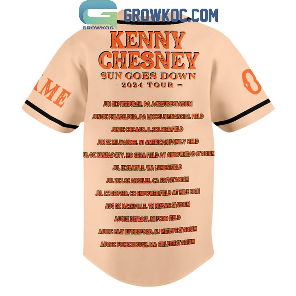 Sun Goes Down 2024 Tour Kenny Chesney Fan Personalized Baseball Jersey