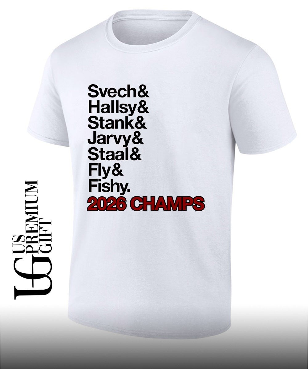 Svech and Hallsy and Stank and Jarvy and Staal and Fly and Fishy Carolina Hurricanes Hockey Ampersand Champs 2026 shirt