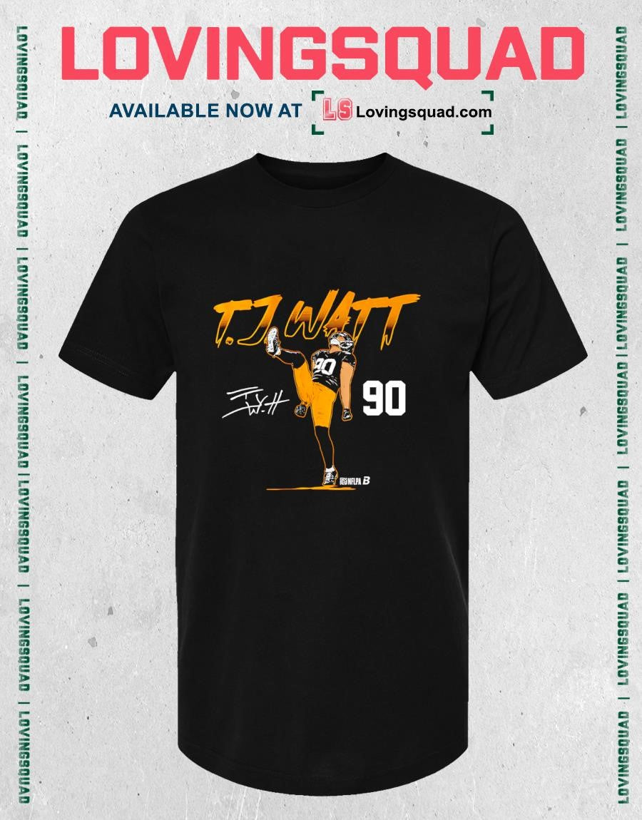 T.J. Watt Name & Number Pose Signature T-Shirt