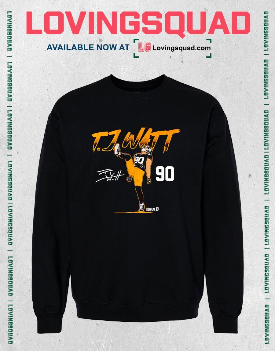 T.J. Watt Name & Number Pose Signature T-Shirt