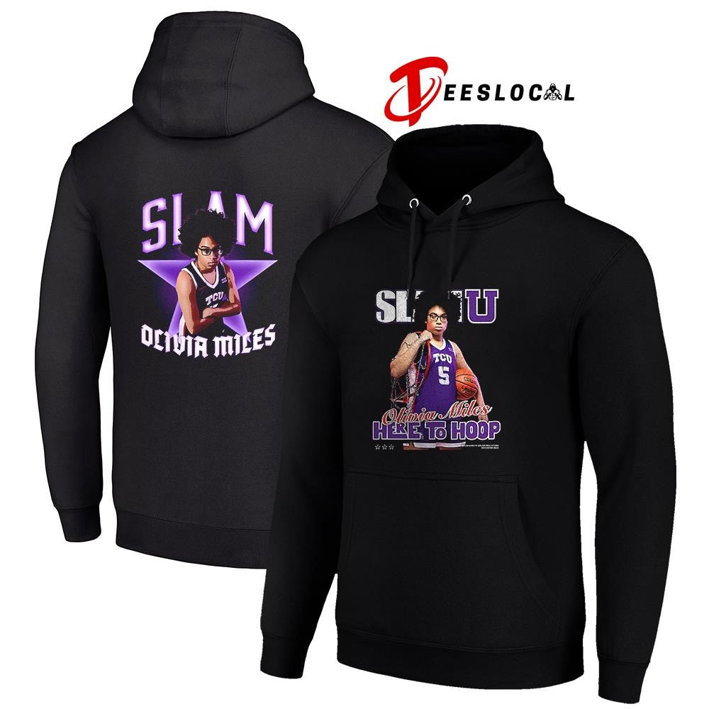 TCU Horned Frogs SLAM Olivia Miles here to hoop graphic shirt