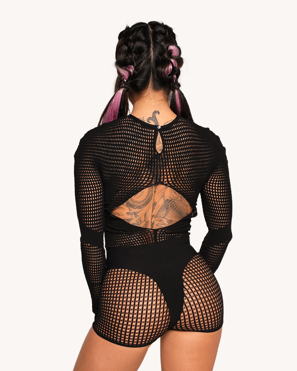 Techno Brat Fishnet Romper