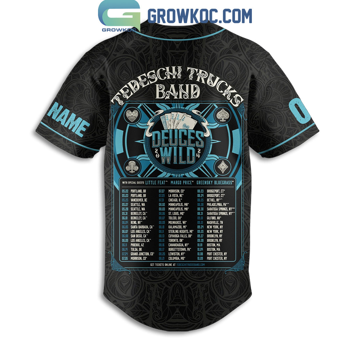 Tedeschi Trucks Band Deuces Wild 2024 Tour Personalized Baseball Jersey