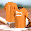 Tennessee Vols Baseball Jersey Shirt 2024 Tennessee Volunteers Ut College World Series Champions Commemorative Number 1 Orange Jersey