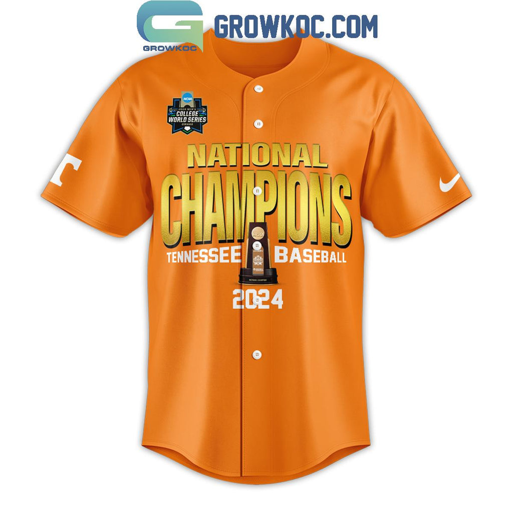 Tennessee Vols Champion 2024 NCAA Division I Orange Version Baseball Jersey