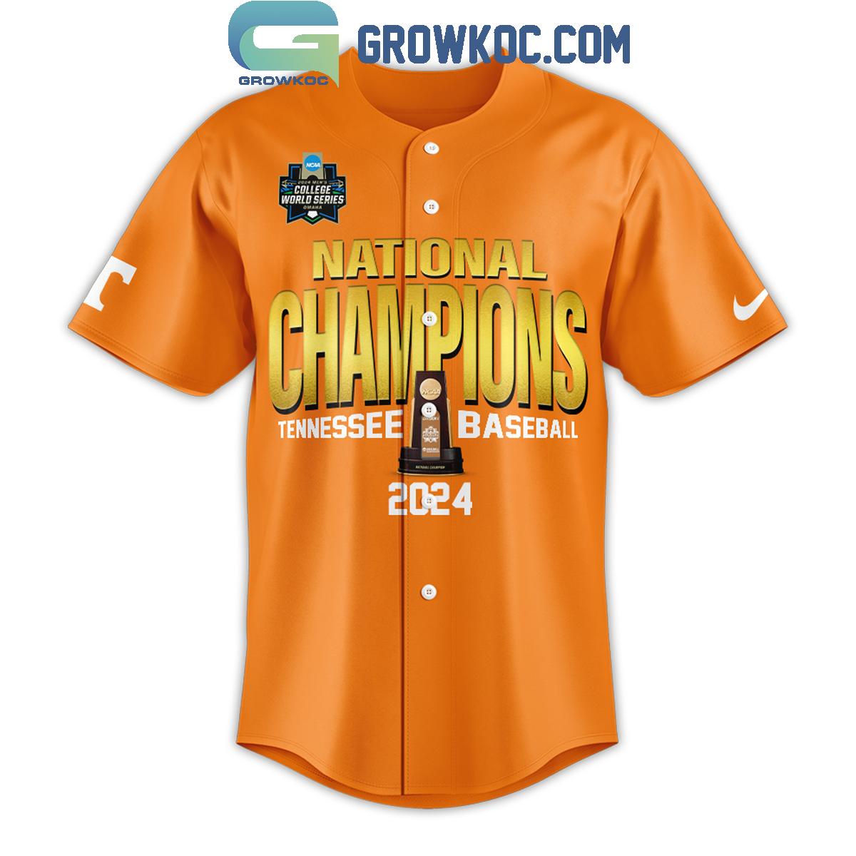 Tennessee Vols Champion 2024 NCAA Division I Orange Version Baseball Jersey