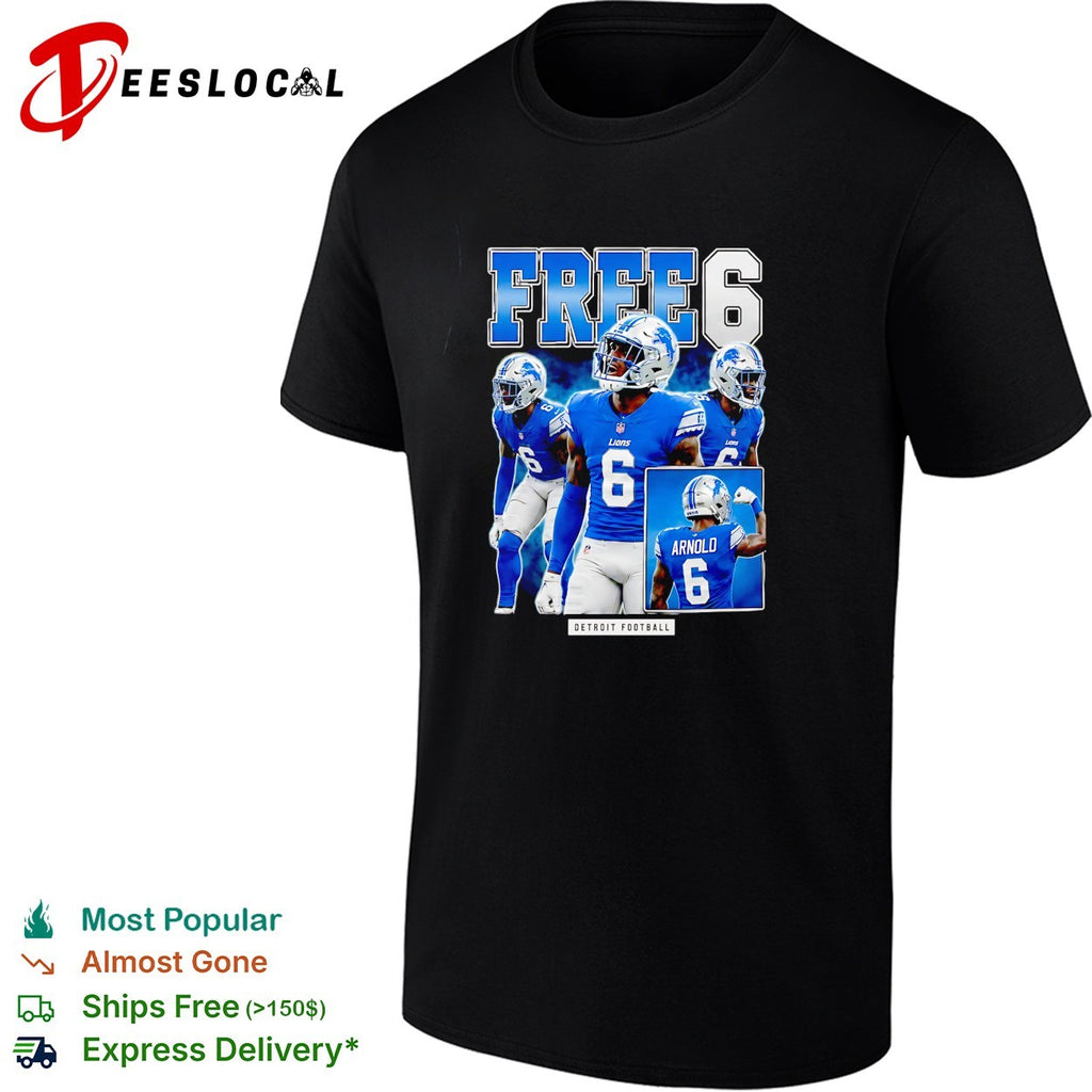 Terrion Arnold Detroit Lions number 6 free 6 football shirt