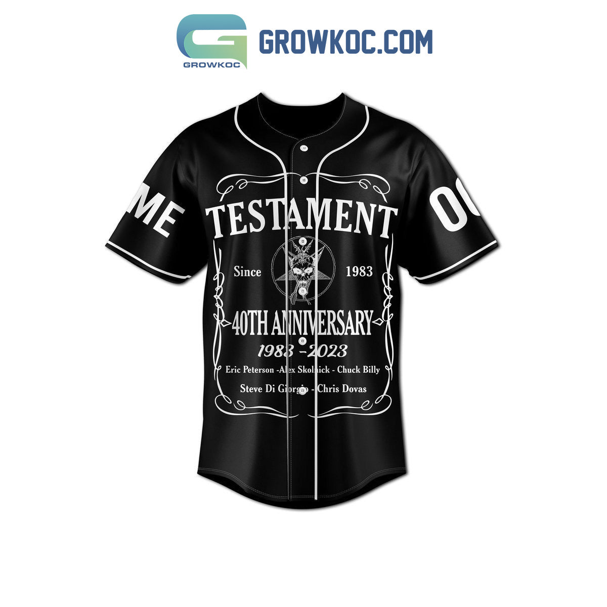 Testament 40th Anniversary 1983 2023 Memories Personalized Baseball Jersey