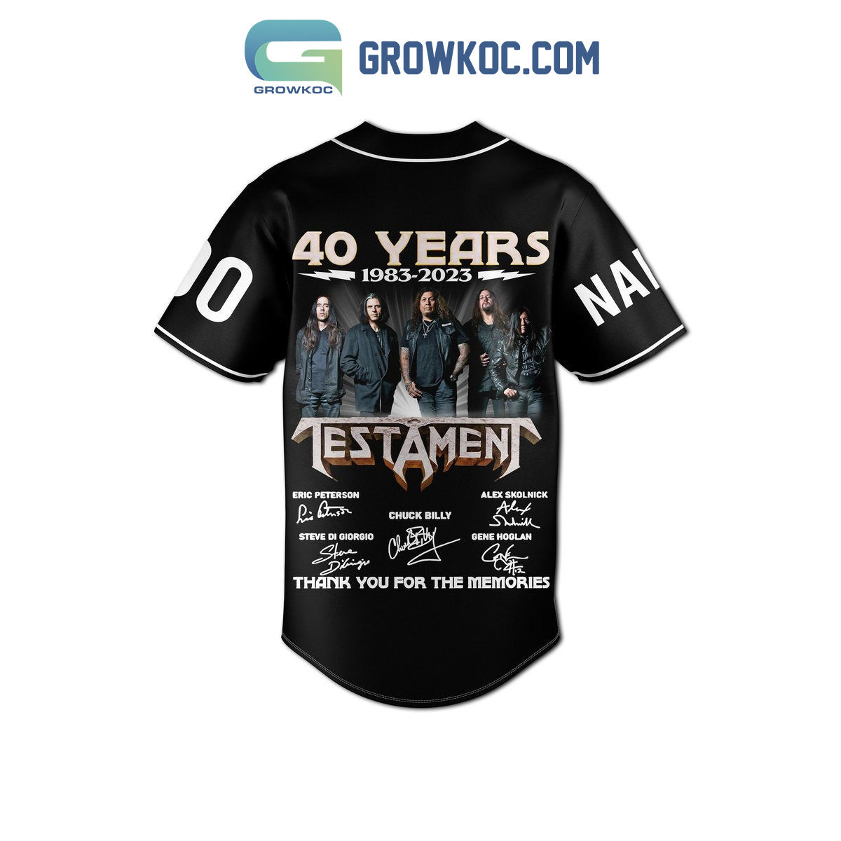 Testament 40th Anniversary 1983 2023 Memories Personalized Baseball Jersey