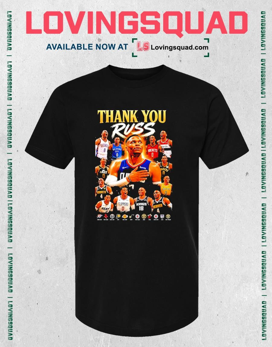 Thank You Russell Westbrook NBA Basketball Career Timeline History Graphic T-shirt